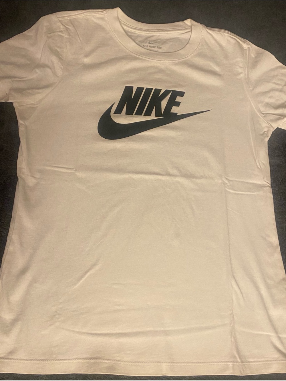 Nike Men’s White Short-Sleeve Tee with Black Logo